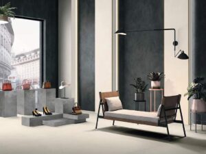 Velkoformátová deska Cement White 160×320 cm, fotografie 2